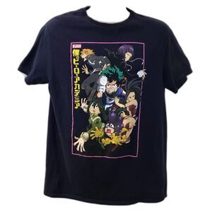 My Hero Academia Funimation Anime Navy Blue Graphic T-Shirt Large Men's Unisex